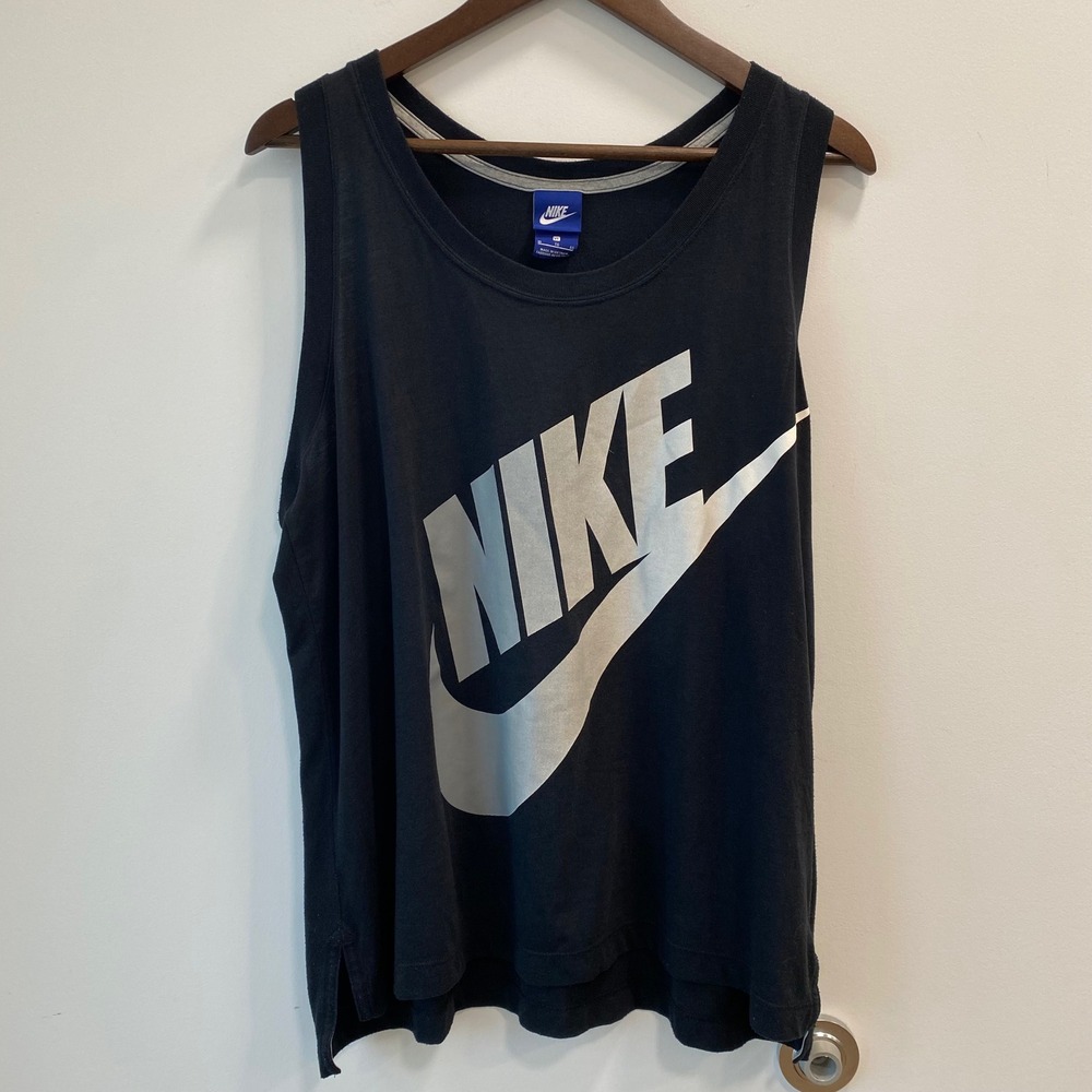 Nike Tank Top Men L Black Futura Logo Racerback Graphic Shirt Basktball Court